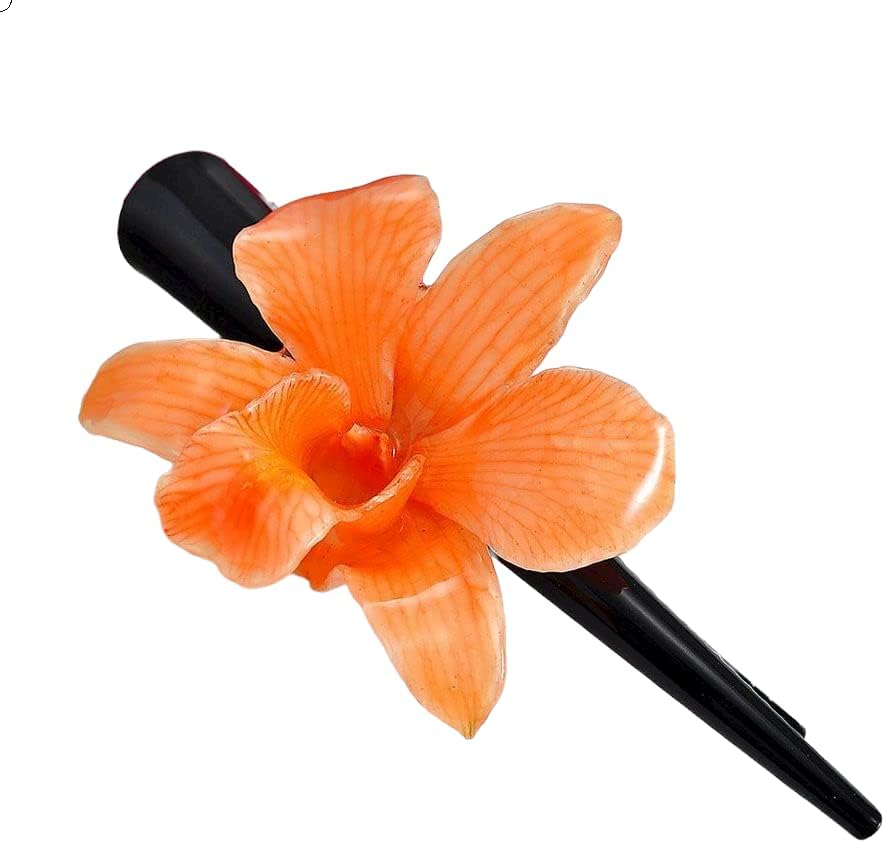 Декорации на Цветя Теми, Шнола За Коса С Orange една орхидея Дендробиум