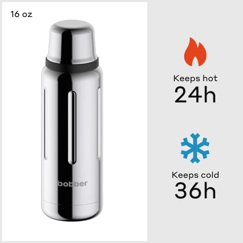 Гаф - Опаковка Класически Термосов от неръждаема стомана с вакуумна изолация обем 34 мл и 16 унции с капак-чаша (гланцирана)