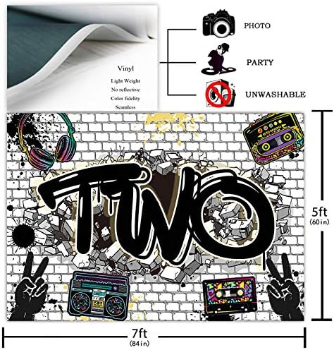 Тема Avezano в стил хип-хоп, 2-ри Фон за рожден Ден, Два Декор за парти по случай рожден Ден, Фон за снимки, Стена с графити, 2-ри, Две класни фон за една фотосесия за рождения Ден (7x5 фута)
