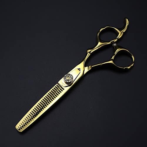Ножица за подстригване на коса, 6-инчов професионален Японски ножици от стомана 440c, Престижна златни ножици за стригане, филировочные фризьорски ножици, фризьорски ножици (Цвят: комплект)