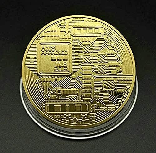 Биткойн Криптовалюта Виртуална Валута | Схема | Златна Монета на Повикване Възпоменателни Монети с Колекционерска стойност Занаяти с Пластмасова Кутия