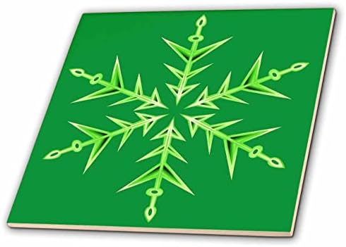 Триизмерни минималистичные рисунки под формата на зелена снежинки, боядисани ръчно (ct_352068_1)