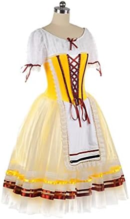 DHTDVD Балетное Дълга рокля Професионален Балетен костюм на Жизел за конкурса (Цвят: D, Размер: XS код)