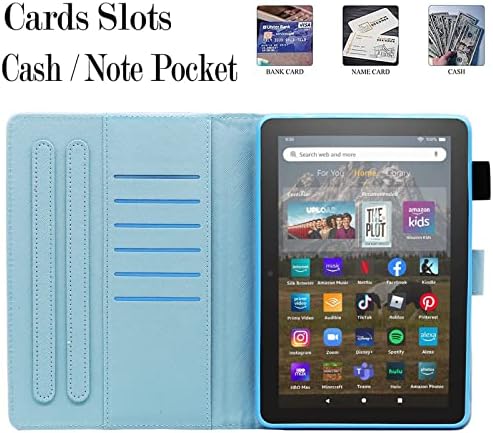 Viclowlpfe - Абсолютно нов калъф за таблети на Kindle Fire HD 8 и Fire HD 8 Plus (12-10-то поколение, издаване на 2022/2020 години), една чанта-портфейл от изкуствена кожа с множество ъгли и функция за автоматично включване