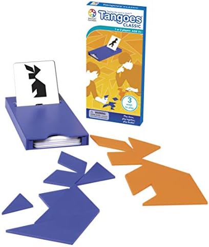 Класическа игра на Tangoes Tangram за пътуване с Преносим футляром, включваща 100 задачи за деца на възраст от 7 години - За възрастни