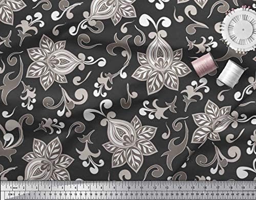 Памучен трикотажная плат Soimoi с swirls и цветни художествени щампи върху плат с ширина 58 см
