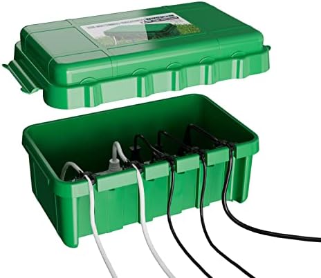 Уличен Електрически кутия TOHAO, Защитен от атмосферни влияния, Штепсельная вилица удължител, Защитно покритие за таймер, захранване, Водоустойчив IP55, Голям (13 x 8 x 6 инча) - Зелен