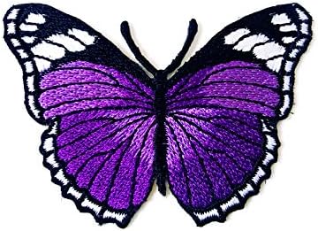 TH Пеперуда Лилав е на Цвят, Ретро хубаво Лого Карикатура САМ Шият с Железни Вышитую Приложението Икона Знак Кръпка Облекло Костюм