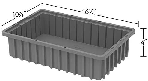 Akro-Mils 33164 Akro-Grid Пластмасов Общ Модулна кутия с прорези, Штабелируемый Мрежест Контейнер за съхранение, (16-1/2-инчов L x 10-7/8-инчов W x 4-инчов H), (12 опаковки), червен