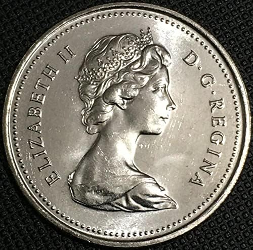 Канадската монета от 25 цента с елени, Диаметър-24 мм, Случаен година, Семиконечная Стара монета