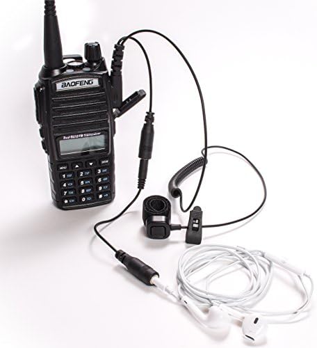 BTECH 2-пинов (конектор K1) до 3,5-мм адаптер с бутон Push-to-Talk (съвместим с 2-контактни радиоприемниками BaoFeng, Kenwood и 3,5 мм слушалки с вградени микрофони)