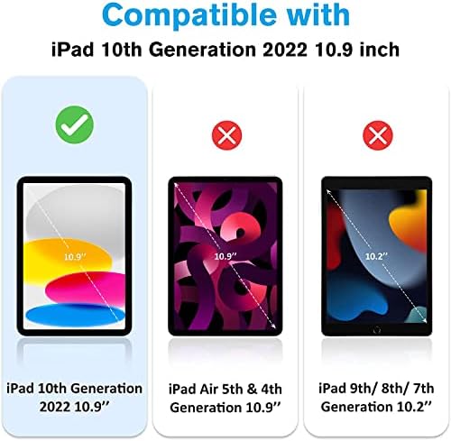 Калъф Hi Space за iPad на 10-то поколение 10,9 инча 2022 с Държач за Моливи, цветни принтом под формата на Кактус, Защитен устойчив на удари калъф Trifold за iPad на 10-то поколение с а?