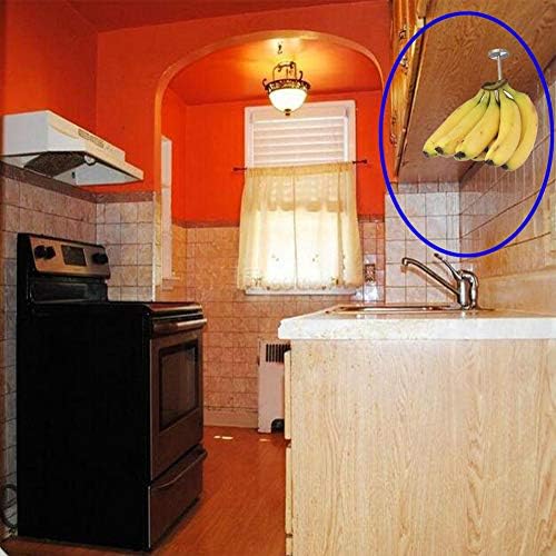 Държач за банани CALIDAKA за запазване на свежестта на банани, и на Куката под проверите за банани или други кухненски аксесоари, Метална Закачалка за банани Под шкаф,Кука за банани Под шкаф
