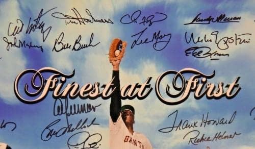 Най-добрата от първия път фотография размер 16x20, подписан от повече от 40 Големи играчи на Първа база бейзбол - Снимки на MLB с автограф