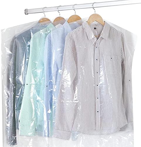 Прахоустойчив калъф за дрехи, прозрачни прахоустойчив калъф, пылезащитная водоустойчива чанта за съхранение на халат и рокли (21,3 x 39,7 инча, 100 опаковки)