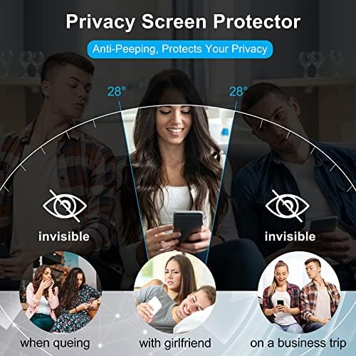 [1 + 1 Опаковка] Защитно фолио за дисплея на Galaxy S23 Ultra Privacy, 1 опаковка защитни фолиа, изработени от закалено стъкло срещу шпионски [Не поддържа разблокировку на пръстови отпечатъци] с 1 опаковка защитно фолио