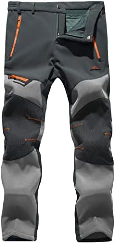 Мъжки панталони Softshell на Руното лигавицата MAGCOMSEN с 5 Джоба цип, Непромокаеми Туристически Ски Панталони за Отдих