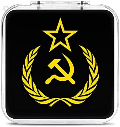 СССР Икона на Комунизма Калъф За съхранение Слот за Карти Твърд Защитен Органайзер Кутия За Nintendo Switch (12 Слотове Прозрачна Обвивка)
