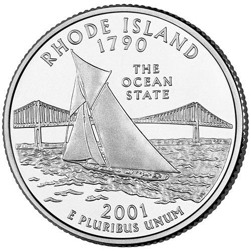 2001 P BU Избор тримесечие на щата Роуд Айлънд Необращенный монетен двор на САЩ