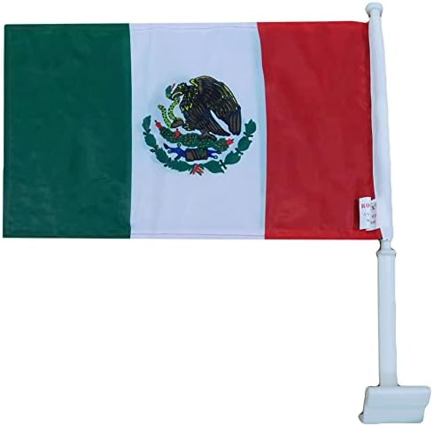 Търговия на едро партида от 12 Държава Мексико 68D груб текстил трикотаж двустранен 12x18 12 x18 Автомобилен флаг на превозното средство