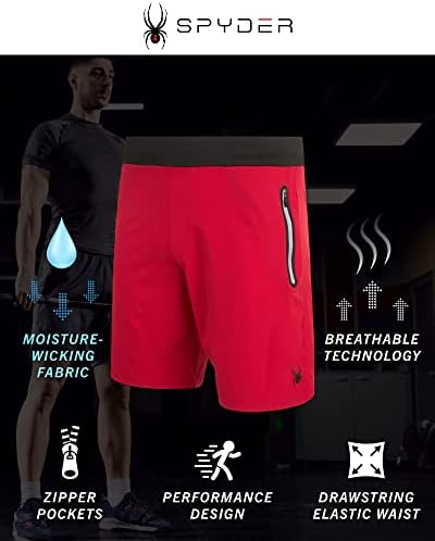 Мъжки спортни къси панталони Spyder - 2 опаковки Многофункционални леки тъкани къси панталони с джобове с цип (S-XL)