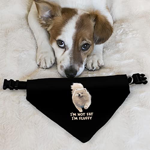 Аз не съм дебел, аз съм Пухкава Яка-Кърпа за Домашни любимци - Сладък Яка-Шал - Арт-Кърпа за кучета - XL