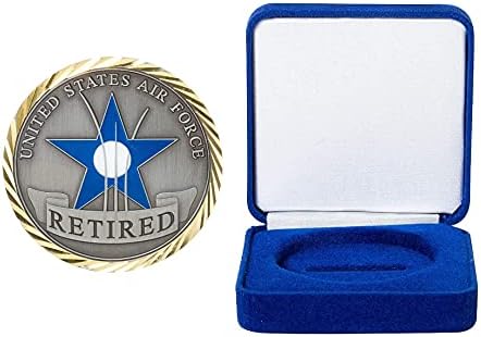Монета на Повикване на военновъздушните сили на САЩ в оставка USAF Challenge и Синьо Кадифе Кутия за показване