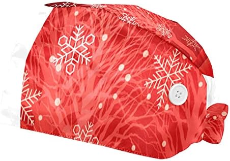 Эстетичная Коледна Работна Шапчица с изображение на Елен в формата на Снежинки и копчета, Модни Шапчица-Търкане с Начесом За жени и мъже, 2 опаковки