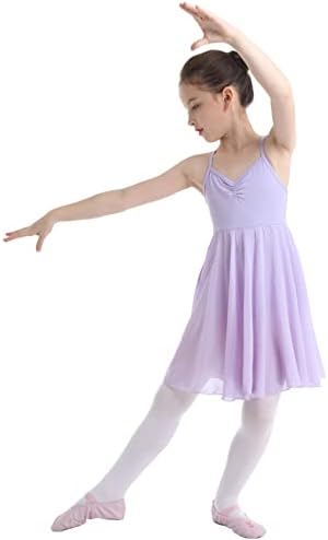 Agoky/Балетное Рокля за Латино Танци с Кръстосани Облегалка За Момичета, Гимнастически Рокля-Трика, Танцов Костюм на Балерина