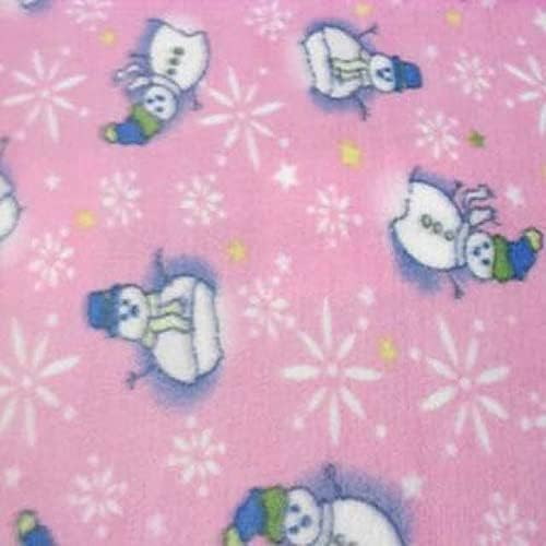 Снежен човек Pico Textiles на детска розова руното тъкан - 4 ярд / в стил мультиколлекции PT965