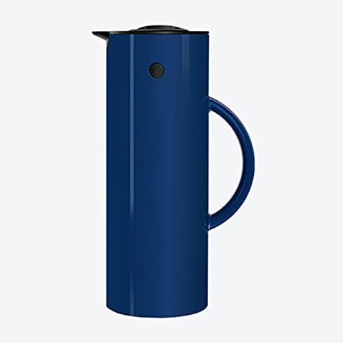 Термос MISS Z-образна 1000 мл Голям Капацитет от ABS-пластмаса, Чайник, Бутилка за Гореща Вода със Стъклена Вложка, Стомна с Вакуумна Изолация (Цвят: синьо)