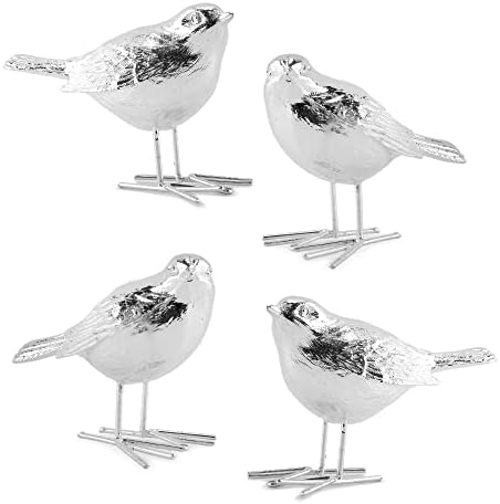 Старинните сребърни украшения във формата на птици (комплект от 4 фигури); Малки фигурки във формата на птици