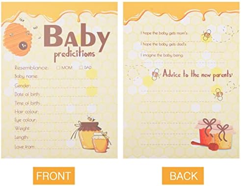 TOYANDONA Plants 20pcs Картички за бебе душ Карти за Предсказване на детето Карти с предсказания и съвети За игра в банята на детето и занимания, за да проверите За Душата (Жълт) Planta