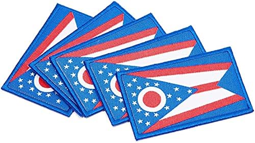 Тъкани ютия На нашивках на щата, апликация с флага на щата Охайо (3 x 2 инча, 12 опаковки)